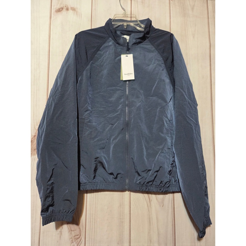 Goodfellow & Co Mens Windbreaker Jacket Blue Water Resistant Size M NEW